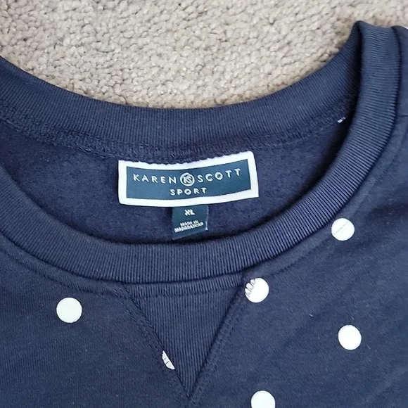Karen Scott Dot Print Sweatshirt - XL - Picture 4 of 12